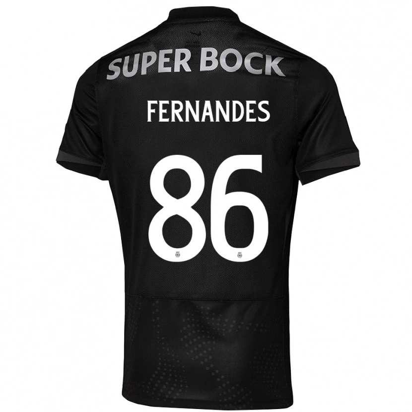 Danxen Mulher Camisola Emanuel Fernandes #86 Preto Branco Alternativa 2025/26 Camisa