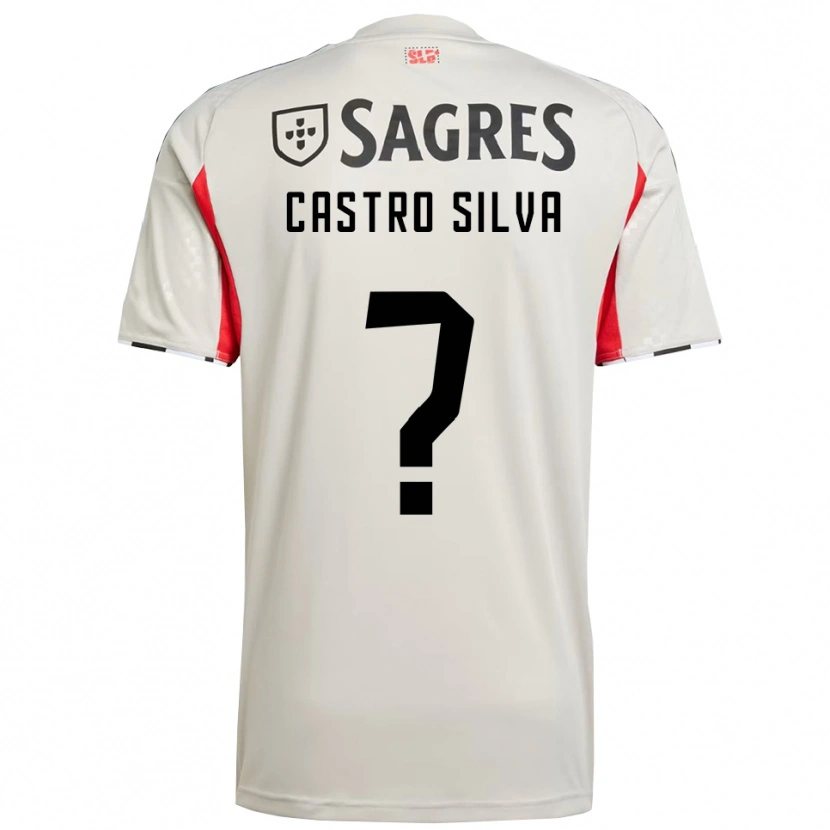 Danxen Mulher Camisola Guilherme Castro Silva #0 Branco Sujo Vermelho Alternativa 2025/26 Camisa