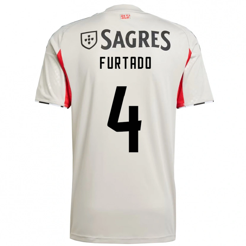Danxen Mulher Camisola Mauro Furtado #4 Branco Sujo Vermelho Alternativa 2025/26 Camisa