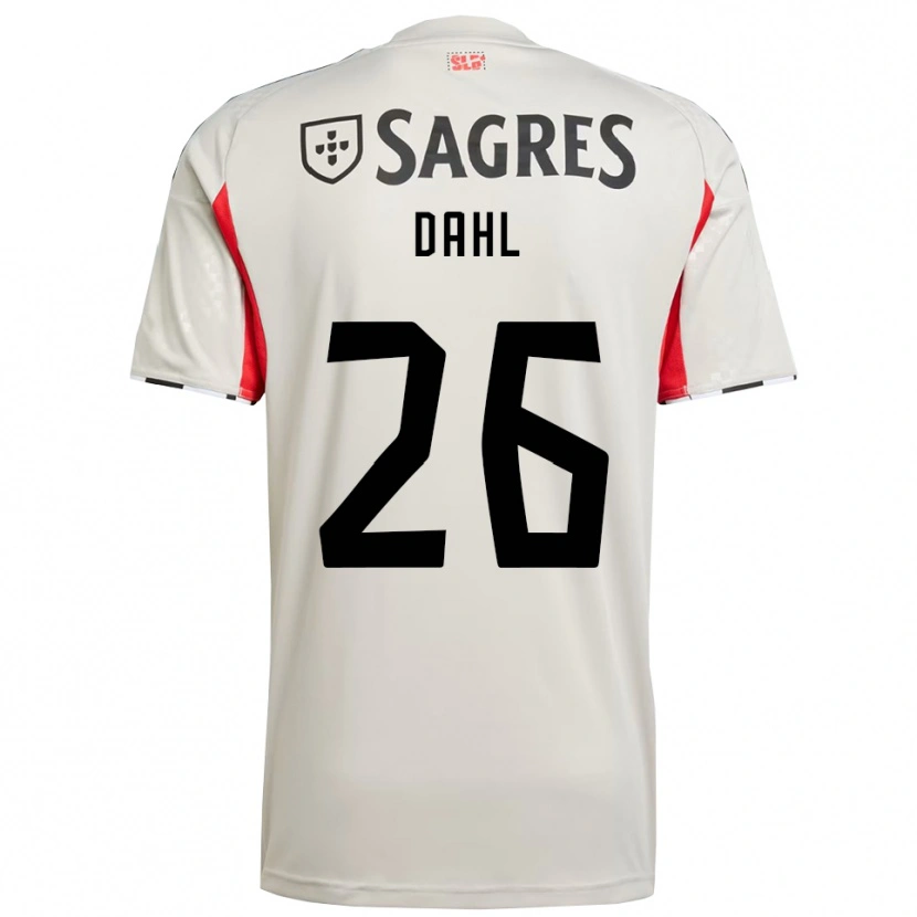 Danxen Mulher Camisola Samuel Dahl #26 Branco Sujo Vermelho Alternativa 2025/26 Camisa