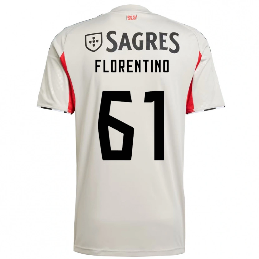 Danxen Mulher Camisola Florentino #61 Branco Sujo Vermelho Alternativa 2025/26 Camisa