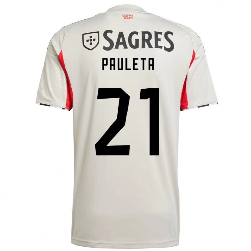 Danxen Mulher Camisola Paula Domínguez Encinas #21 Branco Sujo Vermelho Alternativa 2025/26 Camisa