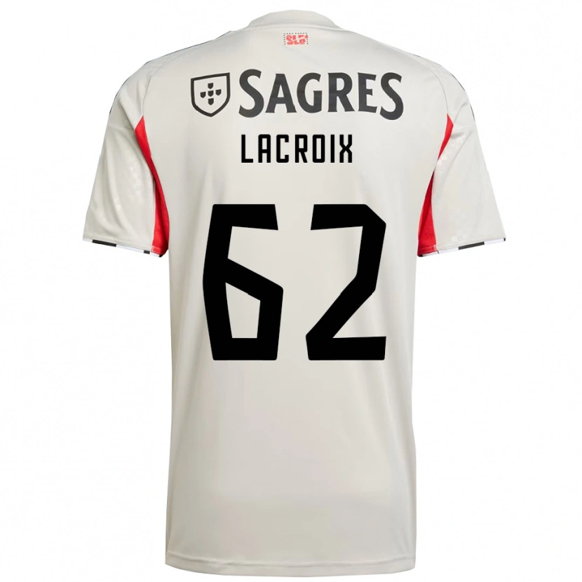 Danxen Mulher Camisola Lenny Lacroix #62 Branco Sujo Vermelho Alternativa 2025/26 Camisa