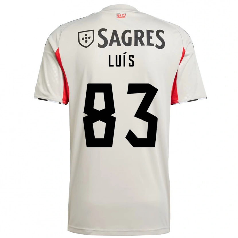 Danxen Mulher Camisola Rafael Luís #83 Branco Sujo Vermelho Alternativa 2025/26 Camisa