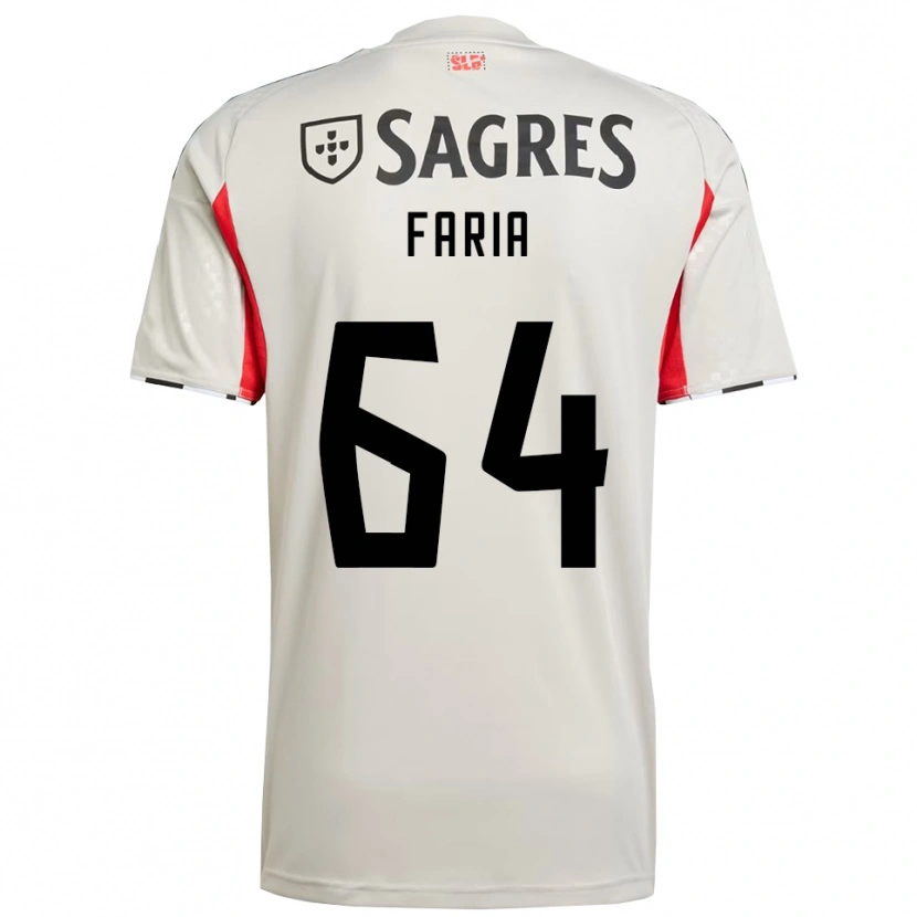 Danxen Mulher Camisola Hugo Faria #64 Branco Sujo Vermelho Alternativa 2025/26 Camisa