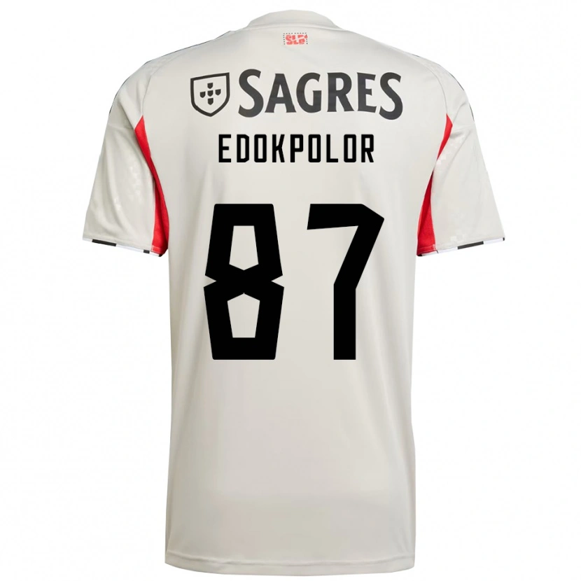Danxen Mulher Camisola Peter Edokpolor #87 Branco Sujo Vermelho Alternativa 2025/26 Camisa