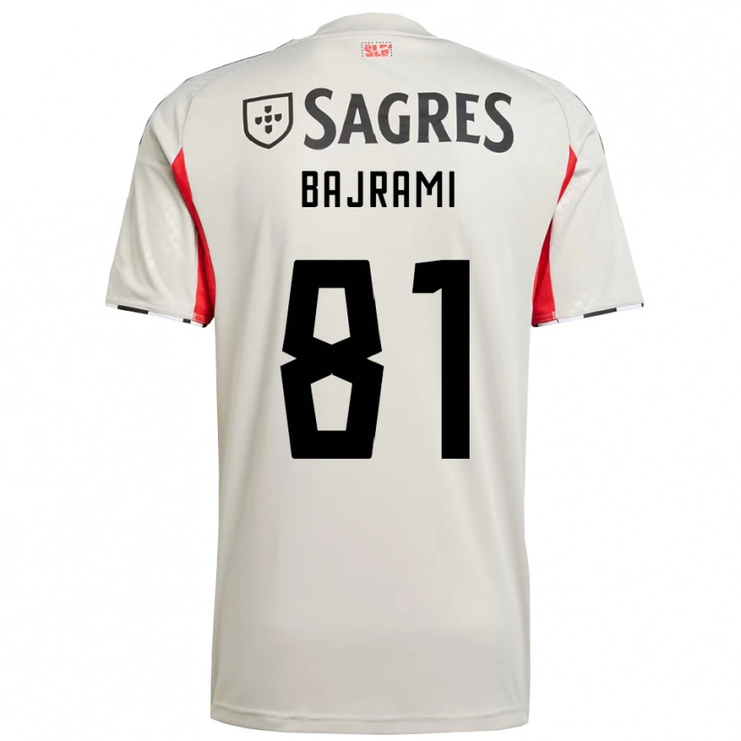 Danxen Mulher Camisola Adrian Bajrami #81 Branco Sujo Vermelho Alternativa 2025/26 Camisa