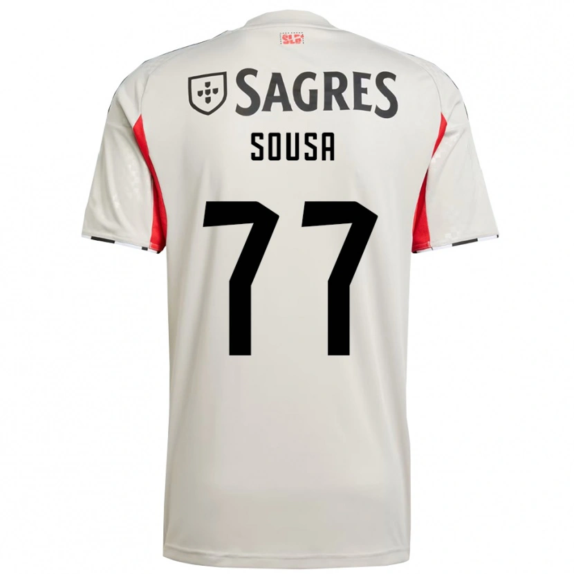 Danxen Mulher Camisola Gerson Sousa #77 Branco Sujo Vermelho Alternativa 2025/26 Camisa
