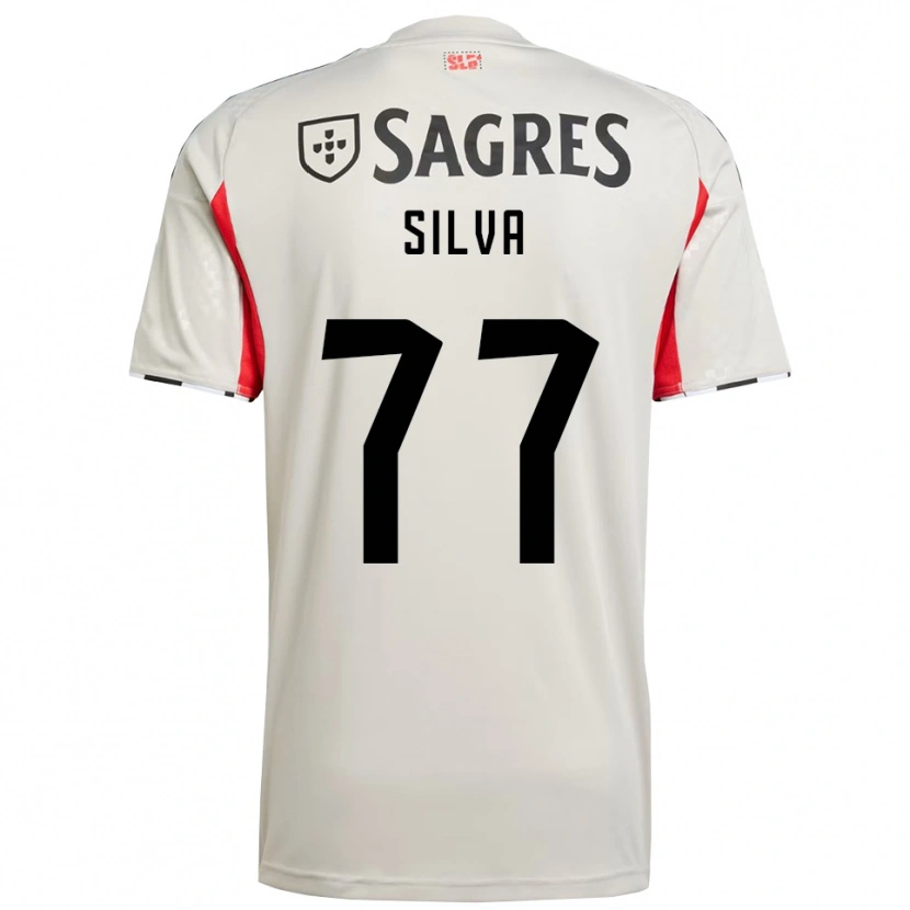 Danxen Mulher Camisola Jessica Silva #77 Branco Sujo Vermelho Alternativa 2025/26 Camisa