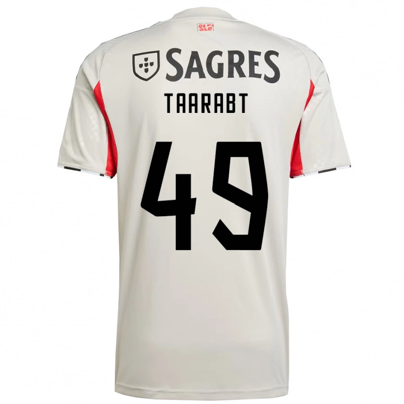 Danxen Mulher Camisola Adel Taarabt #49 Branco Sujo Vermelho Alternativa 2025/26 Camisa