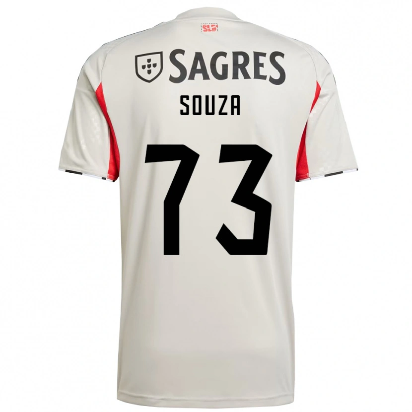 Danxen Mulher Camisola Beni Souza #73 Branco Sujo Vermelho Alternativa 2025/26 Camisa