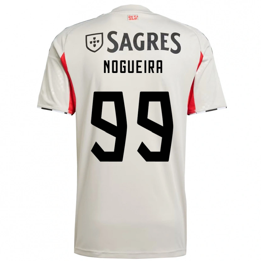 Danxen Mulher Camisola Beatriz Nogueira #99 Branco Sujo Vermelho Alternativa 2025/26 Camisa