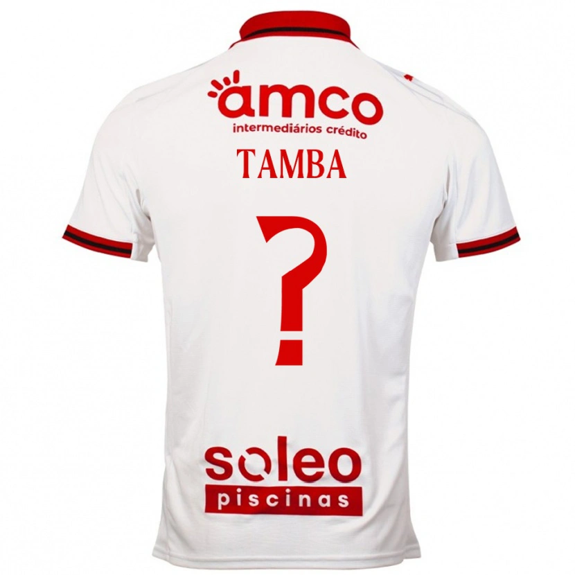 Danxen Mulher Camisola Fabrice Tamba #0 Branco Vermelho Alternativa 2025/26 Camisa