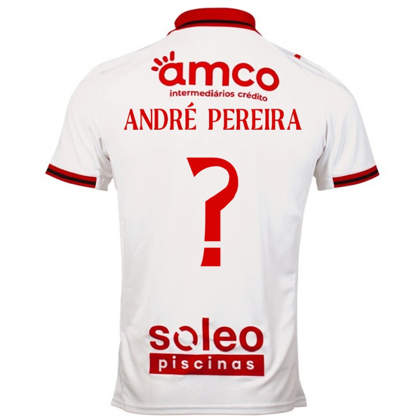 Danxen Mulher Camisola João André Pereira #0 Branco Vermelho Alternativa 2025/26 Camisa