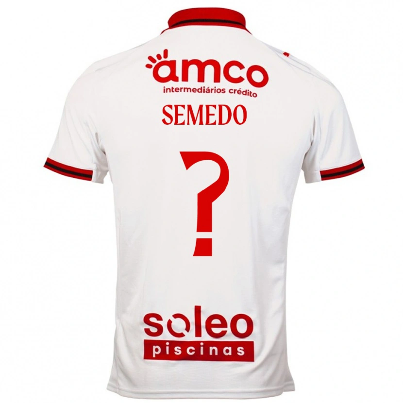 Danxen Mulher Camisola Nuno Semedo #0 Branco Vermelho Alternativa 2025/26 Camisa