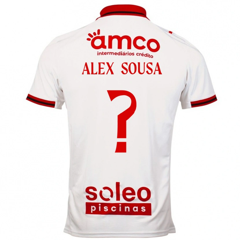 Danxen Mulher Camisola Alex Sousa #0 Branco Vermelho Alternativa 2025/26 Camisa