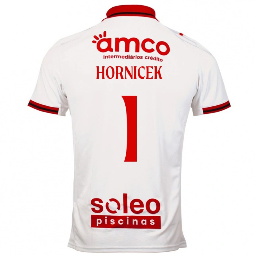 Danxen Mulher Camisola Lukas Hornicek #1 Branco Vermelho Alternativa 2025/26 Camisa