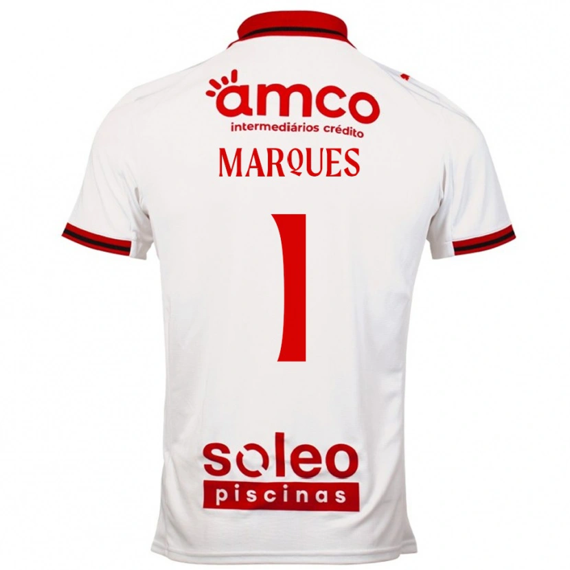 Danxen Mulher Camisola André Marques #1 Branco Vermelho Alternativa 2025/26 Camisa