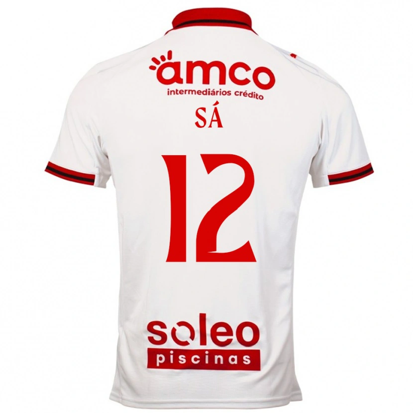 Danxen Mulher Camisola Tiago Sá #12 Branco Vermelho Alternativa 2025/26 Camisa