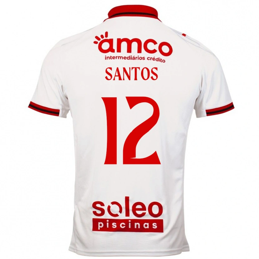Danxen Mulher Camisola Matheus Santos #12 Branco Vermelho Alternativa 2025/26 Camisa
