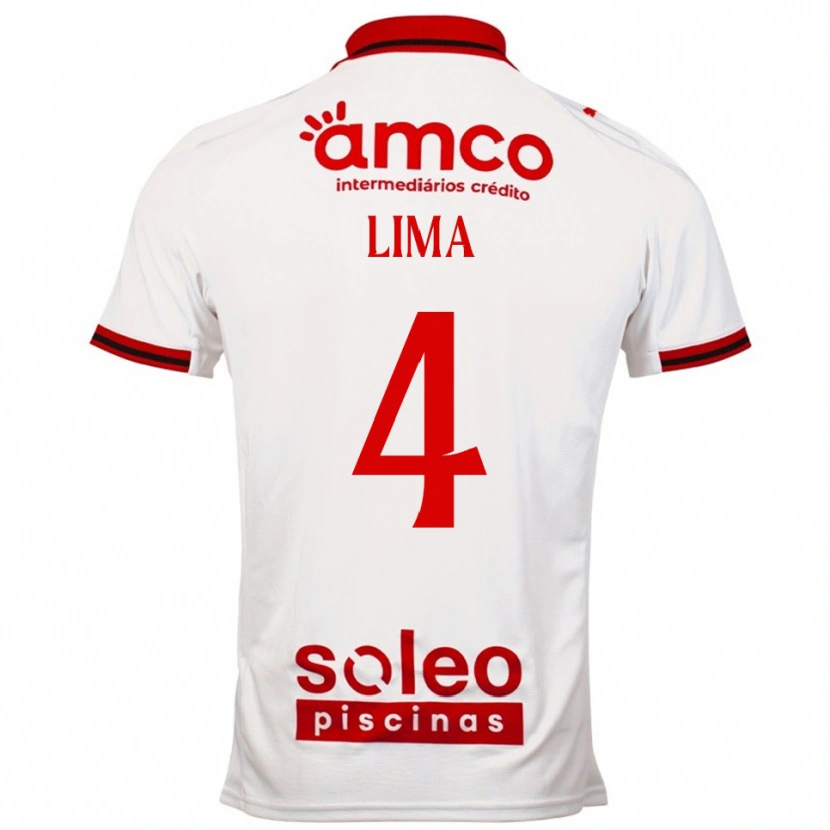 Danxen Mulher Camisola Guilherme Lima #4 Branco Vermelho Alternativa 2025/26 Camisa