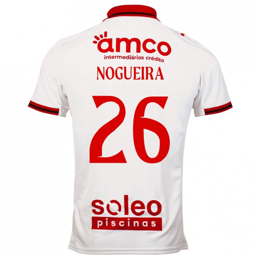 Danxen Mulher Camisola Ana Nogueira #26 Branco Vermelho Alternativa 2025/26 Camisa