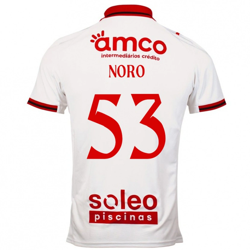 Danxen Mulher Camisola Jonatás Noro #53 Branco Vermelho Alternativa 2025/26 Camisa