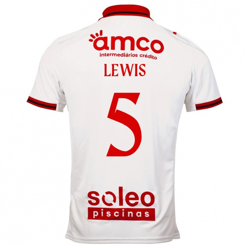 Danxen Mulher Camisola Leah Lewis #5 Branco Vermelho Alternativa 2025/26 Camisa