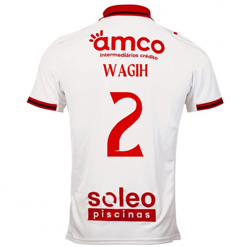 Danxen Mulher Camisola Youssef Wagih #2 Branco Vermelho Alternativa 2025/26 Camisa