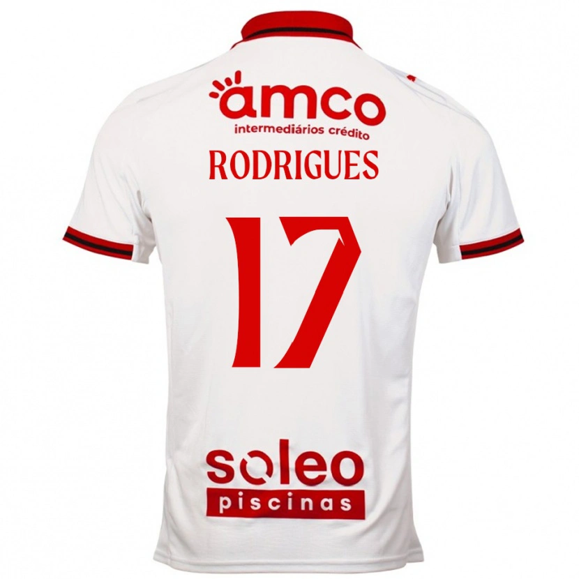 Danxen Mulher Camisola Tânia Rodrigues #17 Branco Vermelho Alternativa 2025/26 Camisa