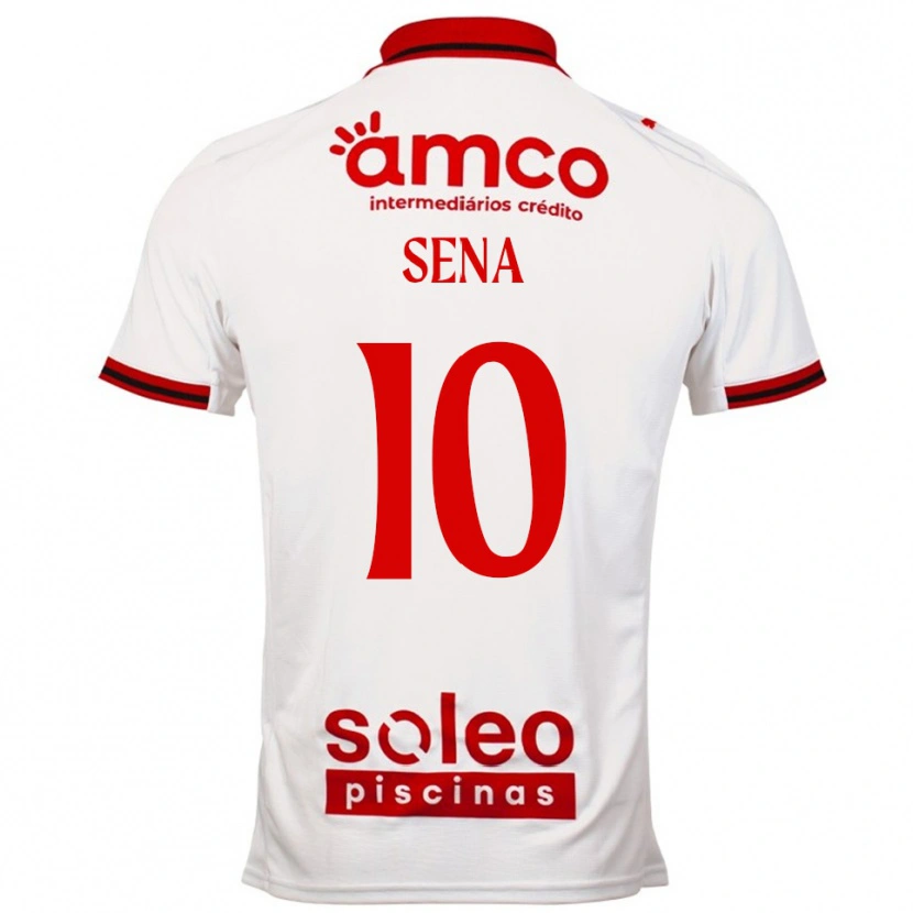 Danxen Mulher Camisola Taty Sena #10 Branco Vermelho Alternativa 2025/26 Camisa