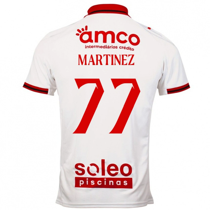 Danxen Mulher Camisola Gabri Martínez #77 Branco Vermelho Alternativa 2025/26 Camisa