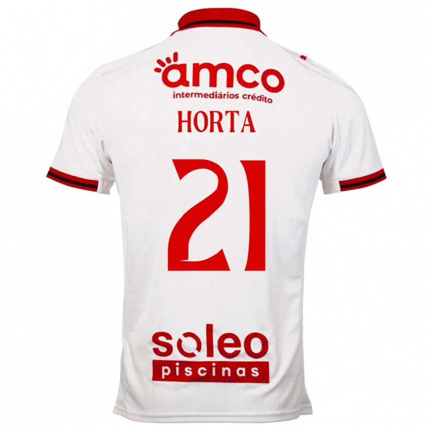 Danxen Mulher Camisola Ricardo Horta #21 Branco Vermelho Alternativa 2025/26 Camisa