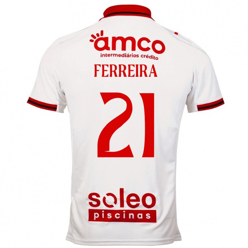Danxen Mulher Camisola Ana Carolina Ferreira #21 Branco Vermelho Alternativa 2025/26 Camisa