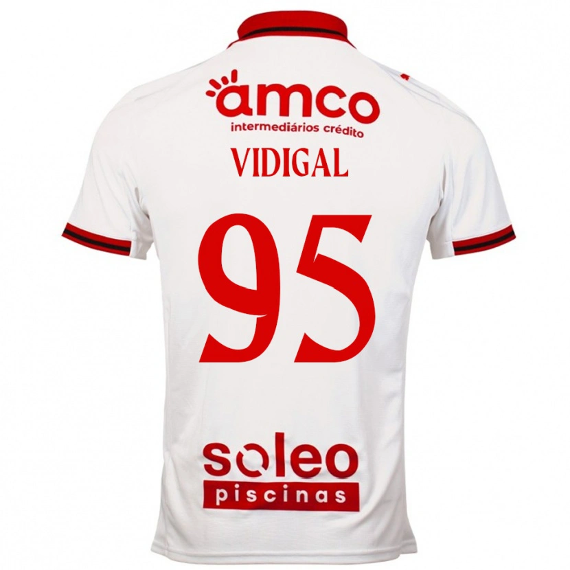 Danxen Mulher Camisola Sandro Vidigal #95 Branco Vermelho Alternativa 2025/26 Camisa