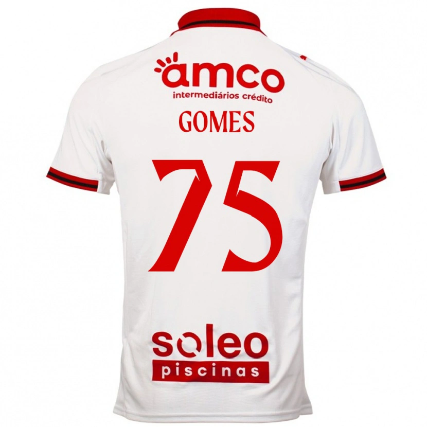 Danxen Mulher Camisola Tomás Müller #75 Branco Vermelho Alternativa 2025/26 Camisa