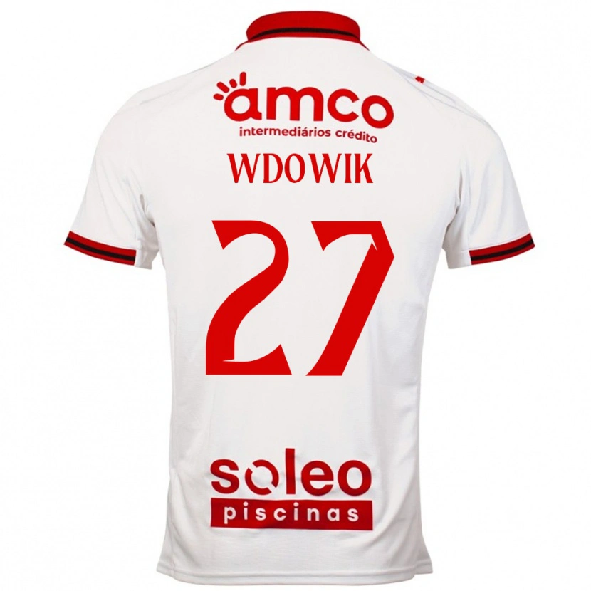 Danxen Mulher Camisola Bartlomiej Wdowik #27 Branco Vermelho Alternativa 2025/26 Camisa