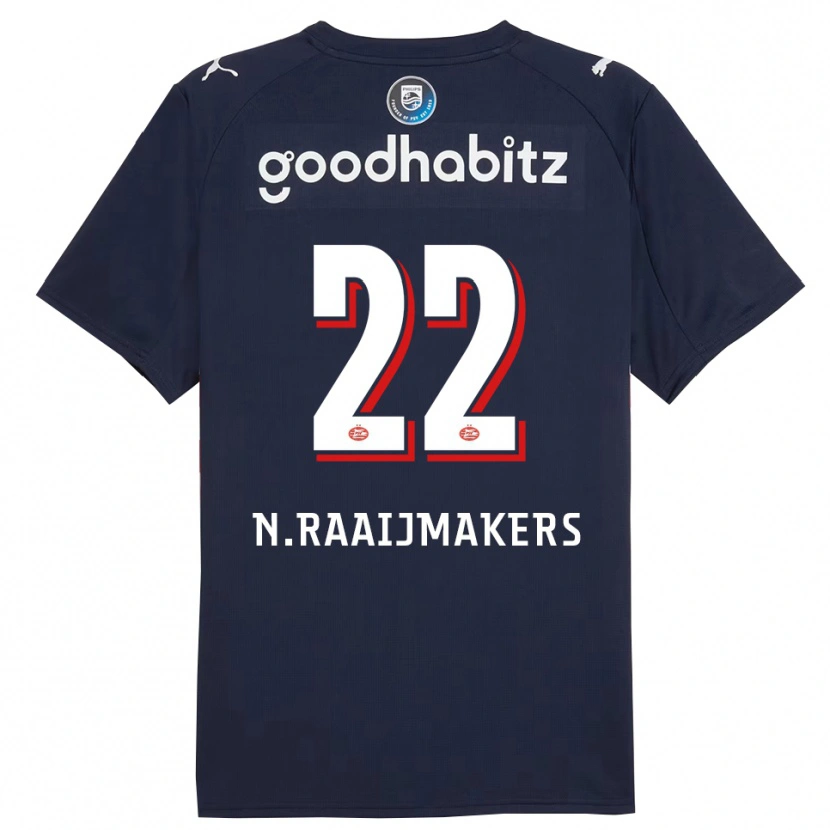 Danxen Mulher Camisola Niels Raaijmakers #22 Marinho Branco Alternativa 2025/26 Camisa