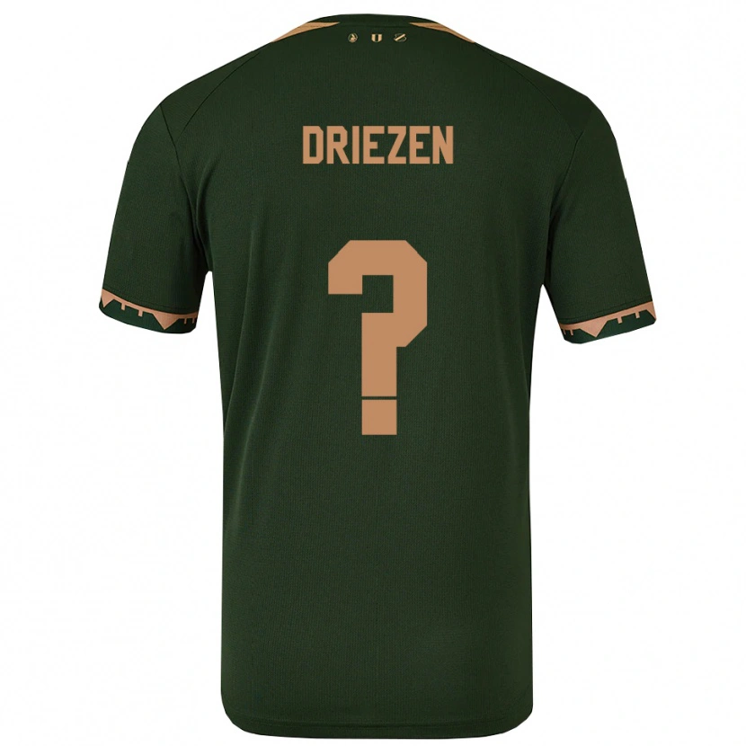 Danxen Mulher Camisola Michel Driezen #0 Verde Dourado Alternativa 2025/26 Camisa