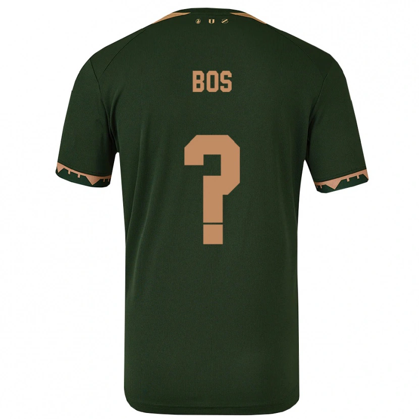 Danxen Mulher Camisola Torben Bos #0 Verde Dourado Alternativa 2025/26 Camisa
