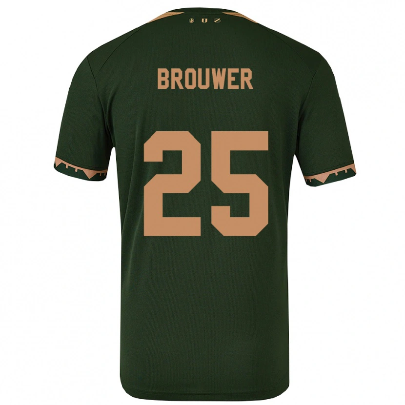 Danxen Mulher Camisola Michael Brouwer #25 Verde Dourado Alternativa 2025/26 Camisa