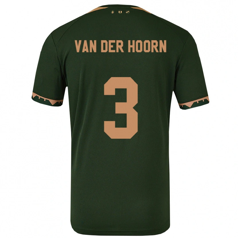 Danxen Mulher Camisola Mike Van Der Hoorn #3 Verde Dourado Alternativa 2025/26 Camisa