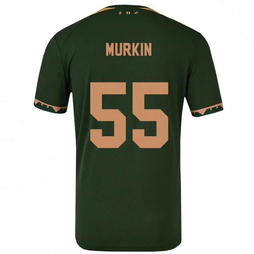 Danxen Mulher Camisola Derry Murkin #55 Verde Dourado Alternativa 2025/26 Camisa