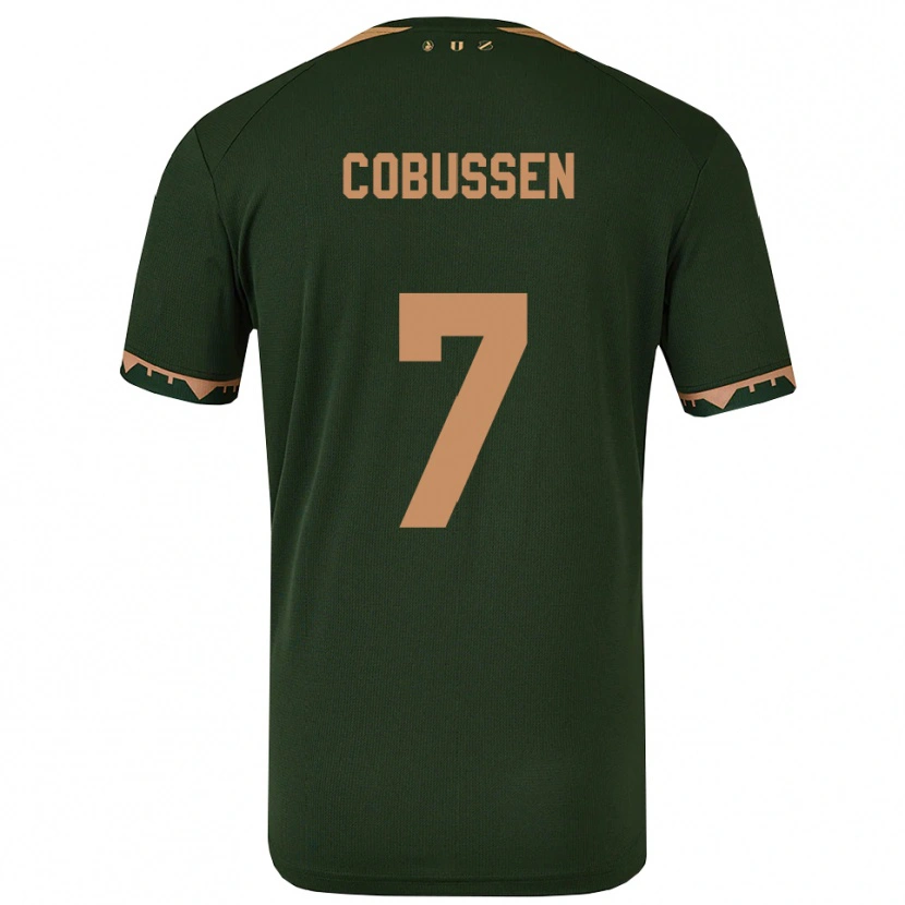 Danxen Mulher Camisola Sophie Cobussen #7 Verde Dourado Alternativa 2025/26 Camisa