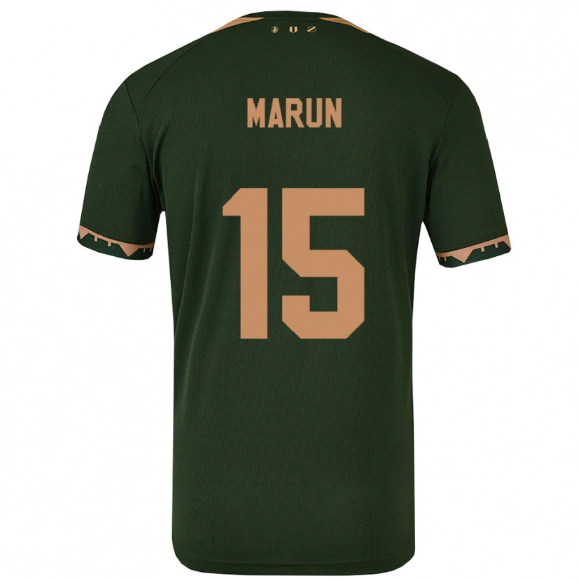 Danxen Mulher Camisola Pedro Marun #15 Verde Dourado Alternativa 2025/26 Camisa