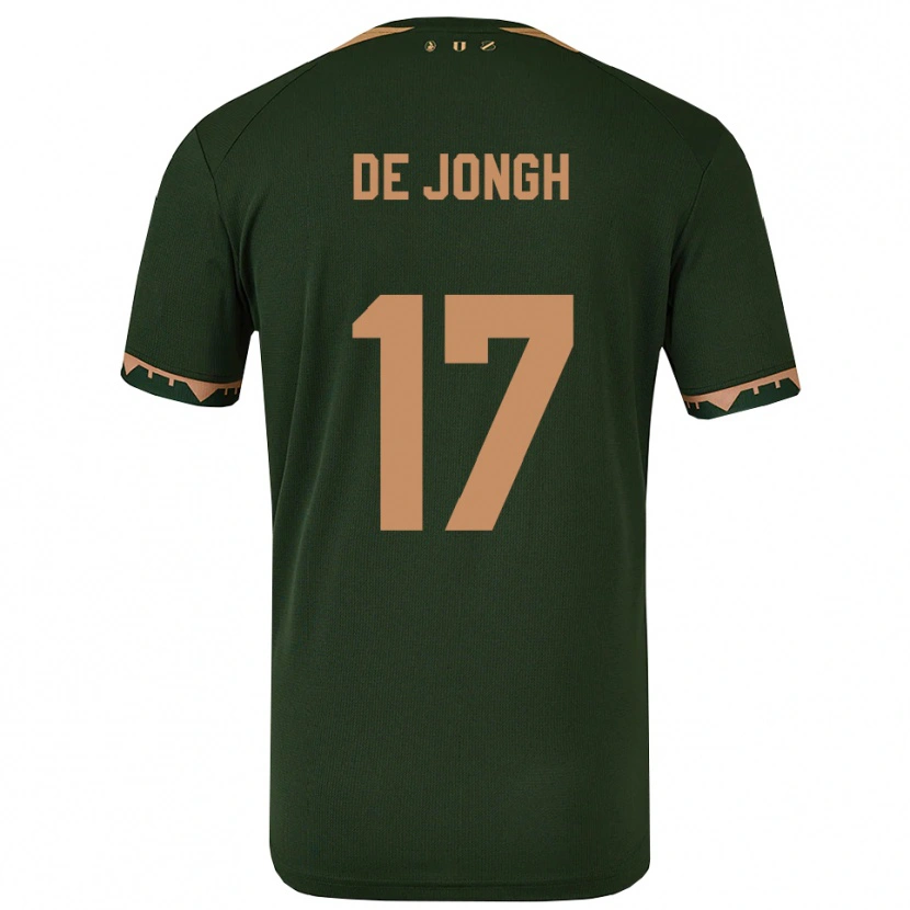 Danxen Mulher Camisola Bryan De Jongh #17 Verde Dourado Alternativa 2025/26 Camisa