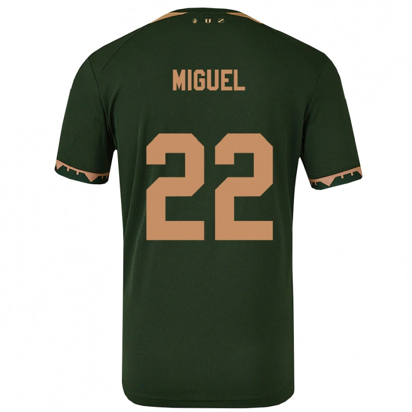 Danxen Mulher Camisola Miguel Rodríguez #22 Verde Dourado Alternativa 2025/26 Camisa