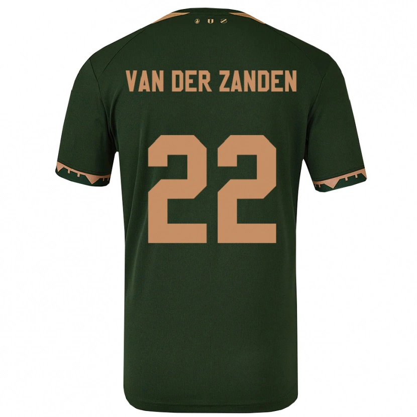 Danxen Mulher Camisola Ilse Van Der Zanden #22 Verde Dourado Alternativa 2025/26 Camisa