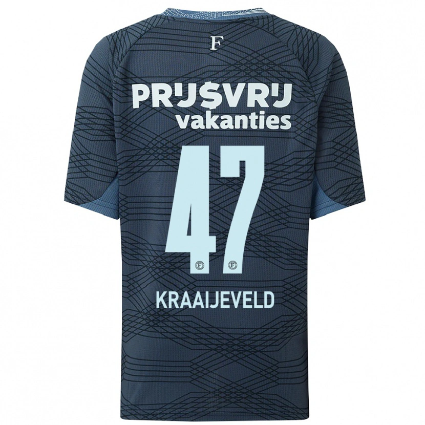 Danxen Mulher Camisola Thijs Kraaijeveld #47 Preto Cinza Alternativa 2025/26 Camisa