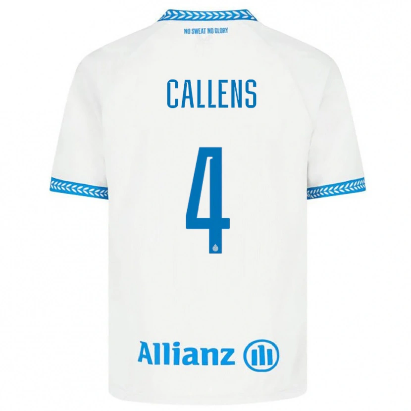 Danxen Mulher Camisola Emiel Callens #4 Azul Branco Alternativa 2025/26 Camisa